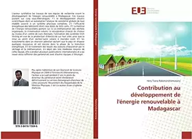 Couverture du produit · Contribution au développement de l'énergie renouvelable à Madagascar