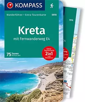 Couverture du produit · KOMPASS Wanderführer Kreta mit Weitwanderweg E4, 75 Touren: mit Extra-Tourenkarte, GPX-Daten zum Download