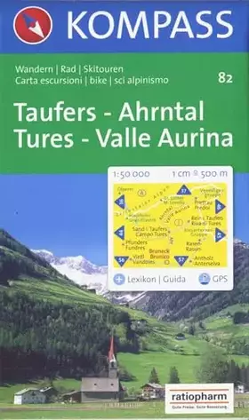 Couverture du produit · Taufers, Ahrntal/Tures, Valle Aurina 1:50.000: Wander-, Bike- und Skitourenkarte. GPS-genau.