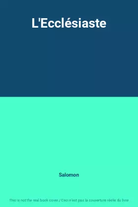 Couverture du produit · L'Ecclésiaste