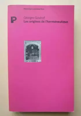 Couverture du produit · Les origines de l'herméneutique