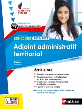 Couverture du produit · Concours Adjoint Administratif Territorial N°8 - Catégorie C (IFP) - 2022-2023