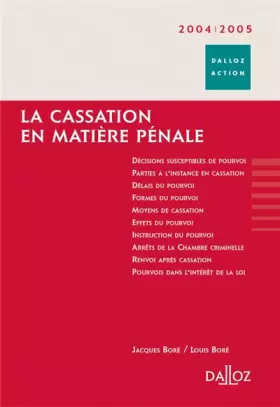 Couverture du produit · La Cassation en matière pénale