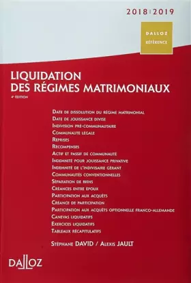 Couverture du produit · Liquidation des régimes matrimoniaux