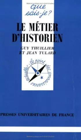 Couverture du produit · Le métier d'historien