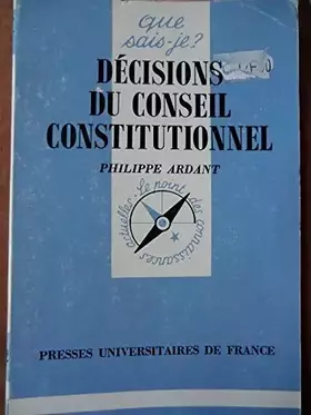Couverture du produit · Décisions du Conseil constitutionnel