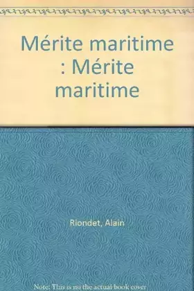 Couverture du produit · Mérite maritime : Mérite maritime