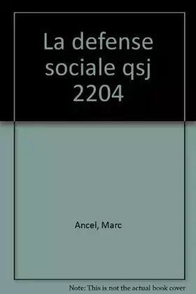 Couverture du produit · La Défense sociale