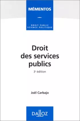 Couverture du produit · DROIT DES SERVICES PUBLICS. 3ème édition 1997