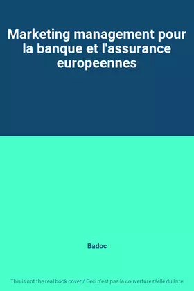Couverture du produit · Marketing management pour la banque et l'assurance europeennes
