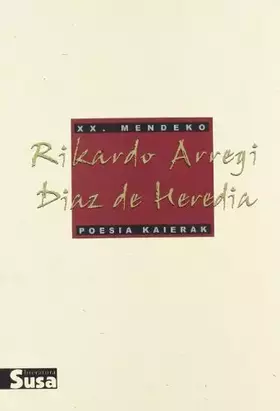 Couverture du produit · R.arregi diaz de heredia - xx.mendeko poesia kaierak
