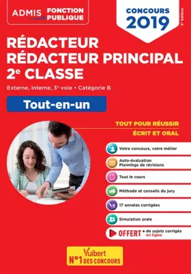 Couverture du produit · Concours Rédacteur territorial et Rédacteur principal 2e classe - Catégorie B - Tout-en-un: Externe, interne, 3e voie, Concours