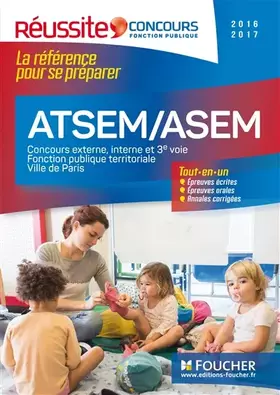 Couverture du produit · ATSEM/ASEM, Concours externe, interne et 3e voie: Fonction Publique territoriale, Ville de Paris