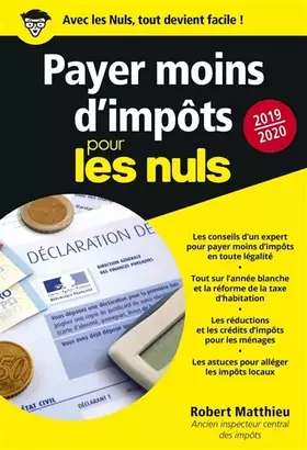 Couverture du produit · Payer moins d'impôts 2019-2020 Pour les Nuls Poche