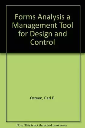 Couverture du produit · Forms Analysis a Management Tool for Design and Control
