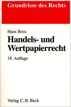 Couverture du produit · Handels- und Wertpapierrecht (Grundrisse des Rechts)