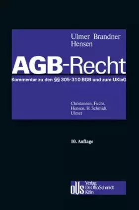 Couverture du produit · AGB-Gesetze: Kommentar zum Gesetz zur Regelung des Rechts der Allgemeinen Geschäftsbedingungen