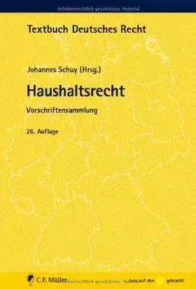 Couverture du produit · Haushaltsrecht: Vorschriftensammlung