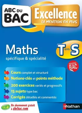 Couverture du produit · ABC du BAC Excellence Maths Term S Spécifique et spécialité