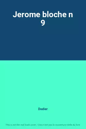 Couverture du produit · Jerome bloche n 9