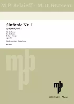 Couverture du produit · Sinfonie Nr. 1 E-Dur: op. 26. Mezzo-Sopran, Tenor, gem. Chor und Orchester. Studienpartitur.