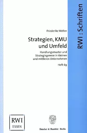 Couverture du produit · Strategien, KMU und Umfeld.: Handlungsmuster und Strategiegenese in kleinen und mittleren Unternehmen. (Schriften des Rheinisch