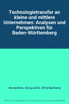 Couverture du produit · Technologietransfer an kleine und mittlere Unternehmen: Analysen und Perspektiven für Baden-Württemberg
