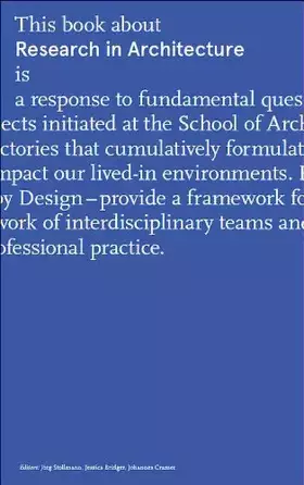 Couverture du produit · Research in architecture