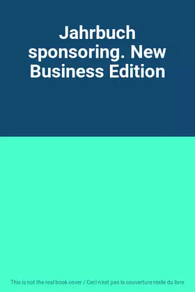 Couverture du produit · Jahrbuch sponsoring. New Business Edition