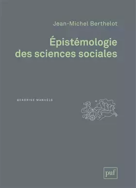 Couverture du produit · Épistémologie des sciences sociales