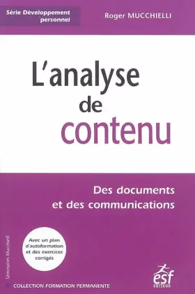 Couverture du produit · L'analyse de contenu : Des documents et des communications