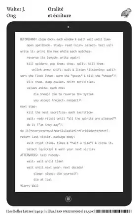 Couverture du produit · Oralité et écriture: La technologie de la parole