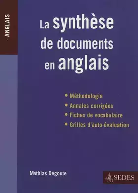 Couverture du produit · La synthèse de documents en anglais