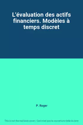Couverture du produit · L'évaluation des actifs financiers. Modèles à temps discret