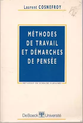 Couverture du produit · Méthodes de travail et démarches de pensées
