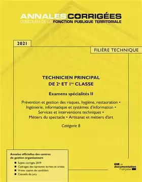 Couverture du produit · Technicien principal de 2e et 1re classe 2021 - Examens spécialités II