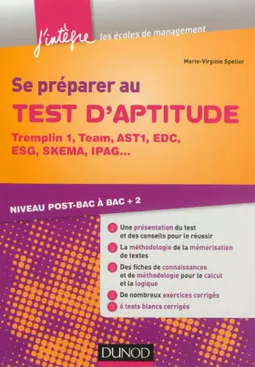Couverture du produit · Se préparer au test d'aptitude - Tremplin 1, Team, AST1, EDC, ESG, SKEMA - Niveau post-bac à bac + 2