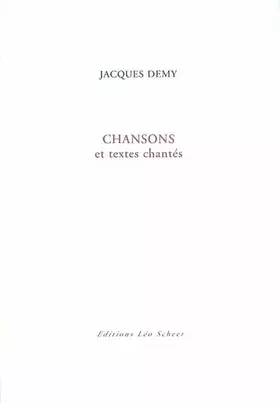 Couverture du produit · Chansons et textes chantés