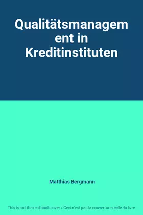 Couverture du produit · Qualitätsmanagement in Kreditinstituten