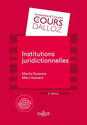 Couverture du produit · Institutions juridictionnelles