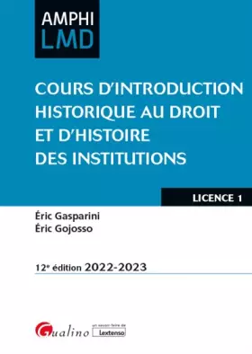 Couverture du produit · Cours d'Introduction historique au droit et d'Histoire des institutions: Les institutions du Haut Moyen Âge (V-Xe siècle) - Les