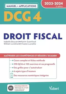 Couverture du produit · DCG 4 - Droit fiscal : Manuel et Applications 2023-2024: Maîtriser les compétences et réussir l'examen