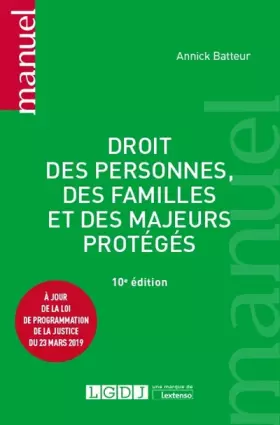 Couverture du produit · Droit des personnes, des familles et des majeurs protégés (2019) (10e éd.)