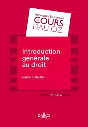 Couverture du produit · Introduction générale au droit