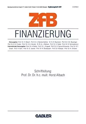 Couverture du produit · Finanzierung (ZfB Special Issue)