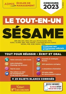 Couverture du produit · Le tout-en-un SÉSAME - 15 sujets blancs - Ecrits et oraux - Tutos offerts: Concours 2023