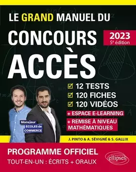 Couverture du produit · Le Grand Manuel du concours ACCES: 12 tests, 120 fiches, 120 vidéos, 1000 questions