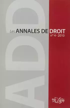 Couverture du produit · Les Annales de droit, N° 4, 2010 :
