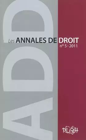 Couverture du produit · Les Annales de droit, N° 5/2011 :
