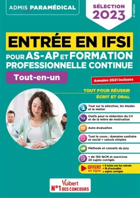 Couverture du produit · Entrée en IFSI pour AS-AP et formation professionnelle continue (FPC): Tout-en-un - Fil d'actualité offert - Sélection 2023
